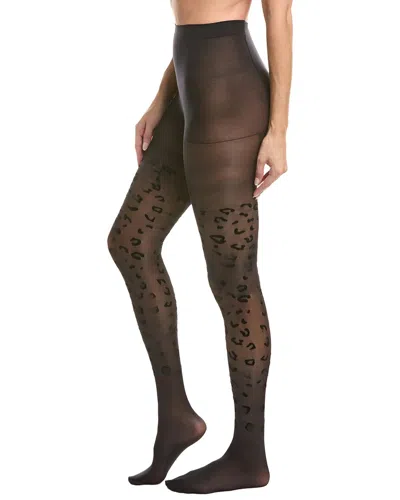 High Heel Jungle Leopard Luxe Sheer Tights In Black