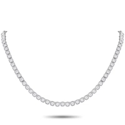 Lb Exclusive 18k White Gold 15.60ct Diamond Necklace Ank-20160-3 In Metallic