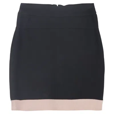 Herve Leger Color-block Mini Pencil Skirt In Black And Beige Rayon In Black