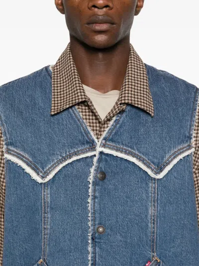 Levi's Western Denim Sherp Vest Sky Desert Sher Clothing In Blue