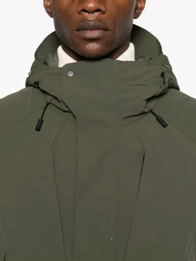 Jg1 Long Quilted Jacket Adjustable Features In Green