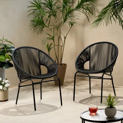 Streamdale Furniture Streamdale Modern Outdoor Woven Rattan Chair Set Style And Comfort For Your Patio In Black