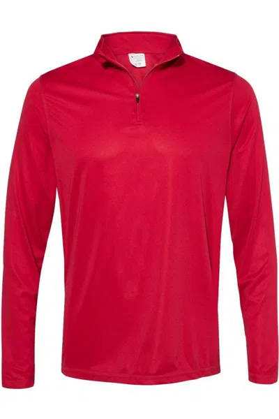 Augusta Sportswear Attain Color Secure Performance Quarter-zip Pullover In Red