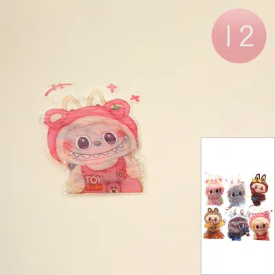 Fashnzfab 12pcs - Elastic Hairbands In Monster Bunny Character Pouches In Multi
