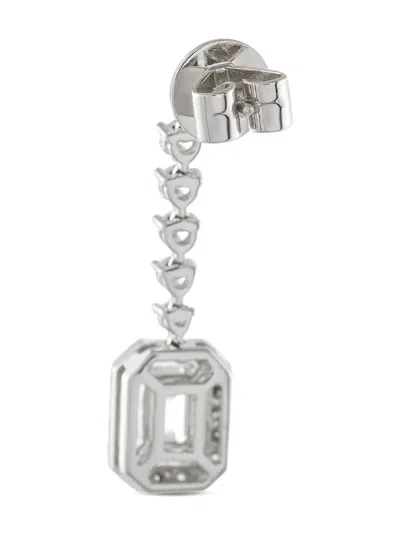 Pre-owned Lb Exclusive 18k White Gold Diamond Drop Earrings In Silver