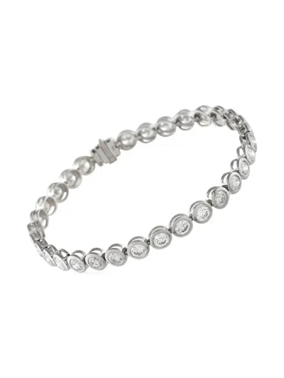Pre-owned Lb Exclusive 18k White Gold Diamond Bracelet In Silver