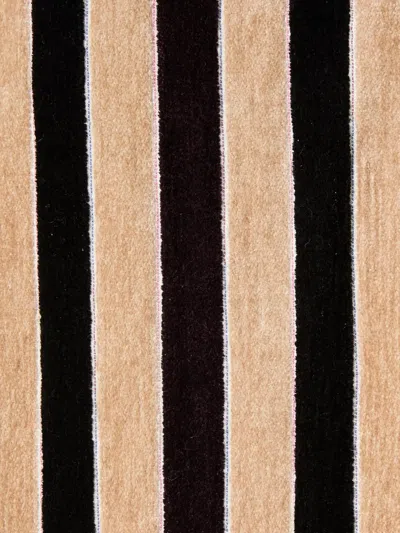 La Doublej Striped-pattern Pleated-front Trousers In Brown