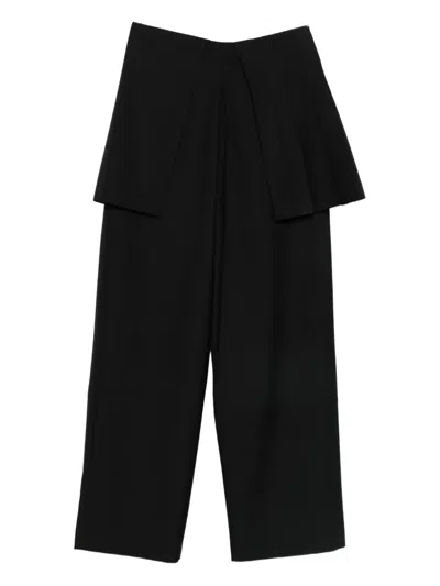 Charles Jeffrey Loverboy Black Mini Wide Leg Skouser Trousers In Black