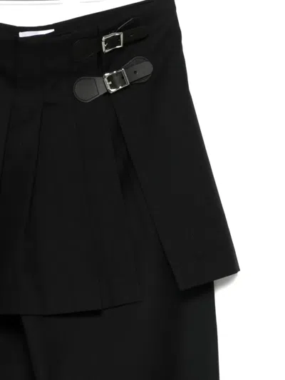 Charles Jeffrey Loverboy Black Mini Wide Leg Skouser Trousers In Black