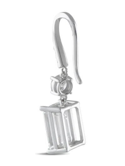 Pre-owned Lb Exclusive 18k White Gold Diamond Drop Earrings