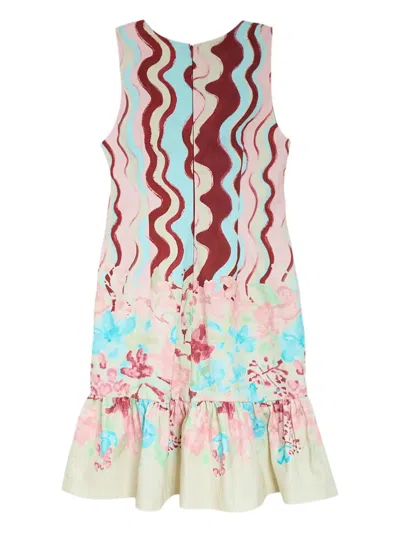 Isolda Arábia Ruffled Floral Dress In Multi