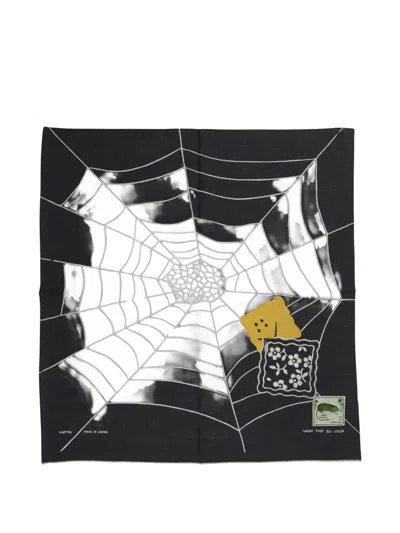Kapital Spiderweb Graphic-print Bandana In Black