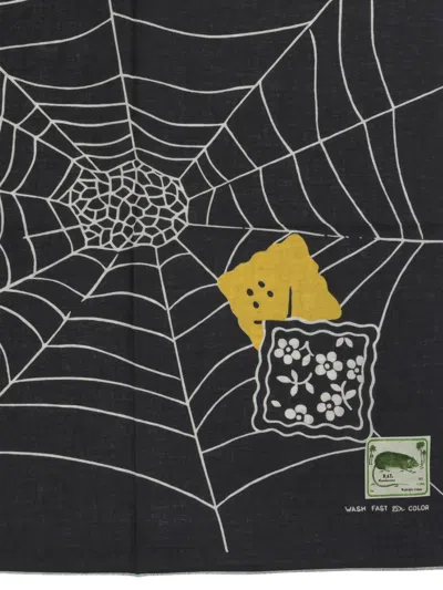 Kapital Spiderweb Graphic-print Bandana In Black