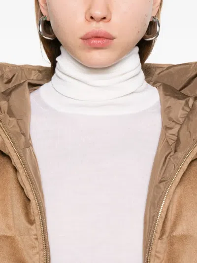 Max Mara Wool And Silk Knit Turtleneck In White