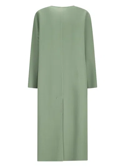 The Row Priske V-neck Wool Coat In Green