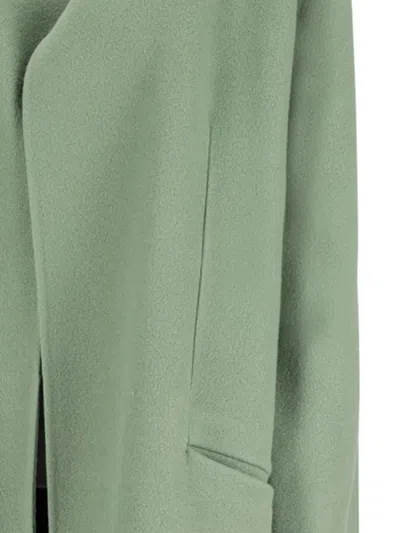 The Row Priske V-neck Wool Coat In Green