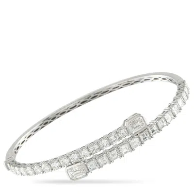 Lb Exclusive 18k White Gold 6.06 Ct Diamond Bangle Bracelet Alb-18134-em-c-1 In Metallic