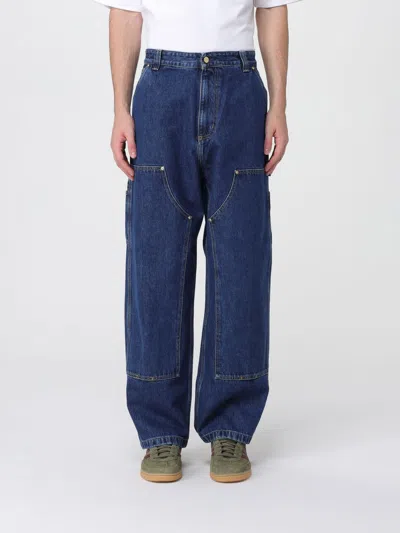 Carhartt Deep Indigo Relaxed Fit Utility Jeans With Multi-patch Pockets In Blue