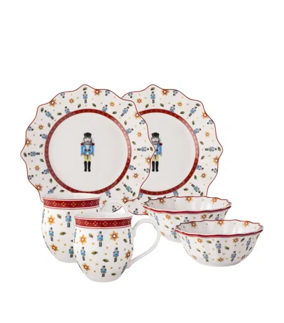 Villeroy & Boch Porcelain Nutcracker Toy's Delight 6-piece Breakfast Set In White