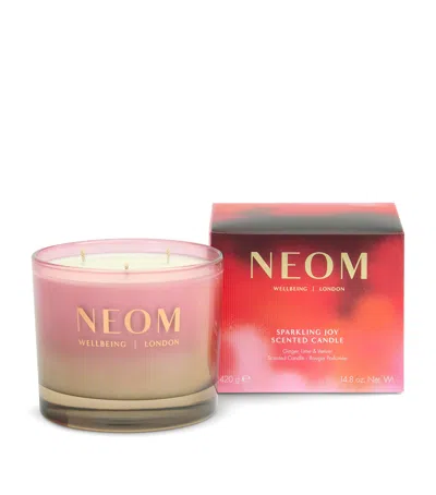 Neom Sparkling Joy 3-wick Candle In Pink