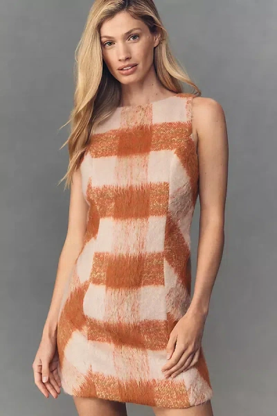 En Saison Elizabeth Mini Dress In Orange Plaid In Brown