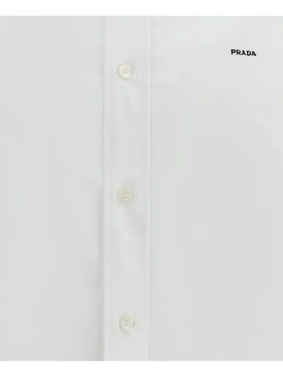 Prada Oxford Shirt Long Sleeves Button Down Collar In White