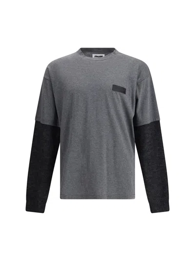 Magliano Double-sleeved Cotton Trauma T-shirt In Gray