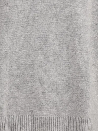 Madeleine Thompson Crewneck Sweater In Wool And Cashmere In Gray