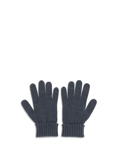 Gucci Logo-pattern Gloves In Gray