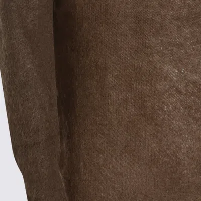 Auralee Long Sleeve Sheer Crewneck Knitwear In Brown