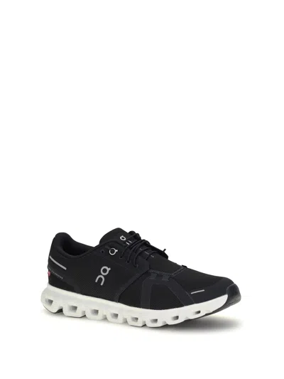 On Mesh Rubber Sole Sneakers In Black