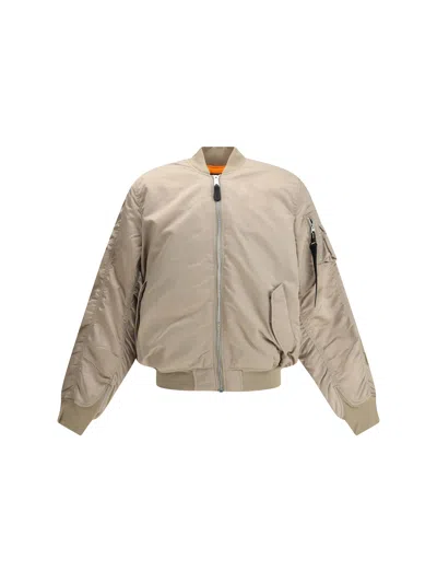 Alpha Industries Zip Fastening Bomber Jacket In Brown
