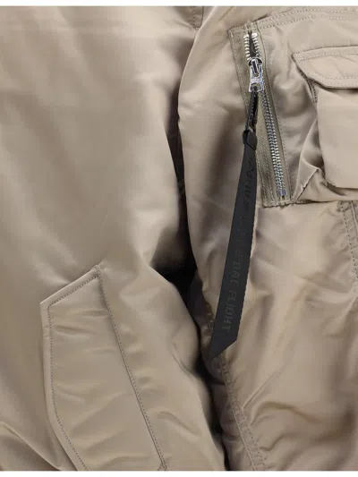 Alpha Industries Zip Fastening Bomber Jacket In Brown