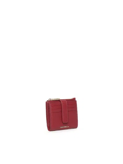 Coccinelle Metallic Soft Mini Wallet In Red