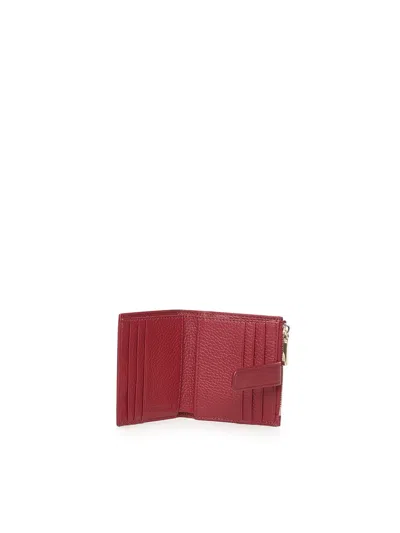 Coccinelle Metallic Soft Mini Wallet In Red