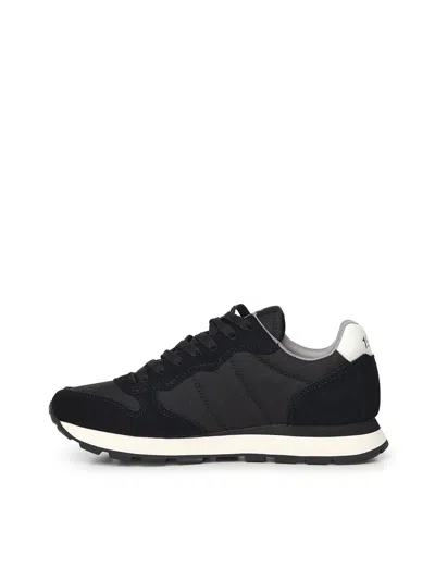 Sun 68 Tom Sneaker In Nylon And Suede In Black