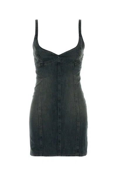 Balenciaga Fitted Sleeveless Mini Dress With Scoop Neckline In Blue