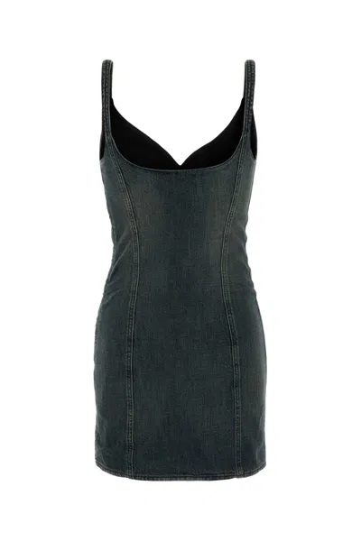 Balenciaga Fitted Sleeveless Mini Dress With Scoop Neckline In Blue