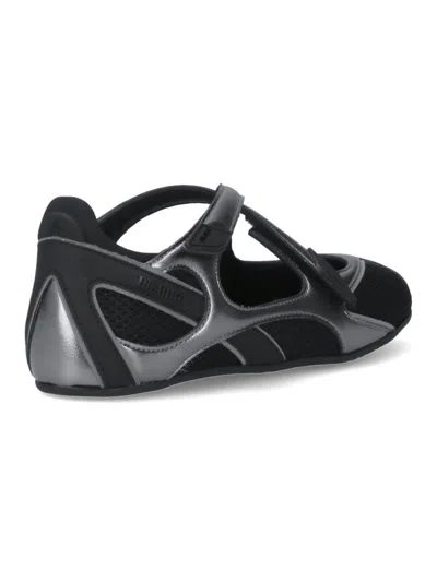Attico Flat Shoes Blacks And Greys In Black