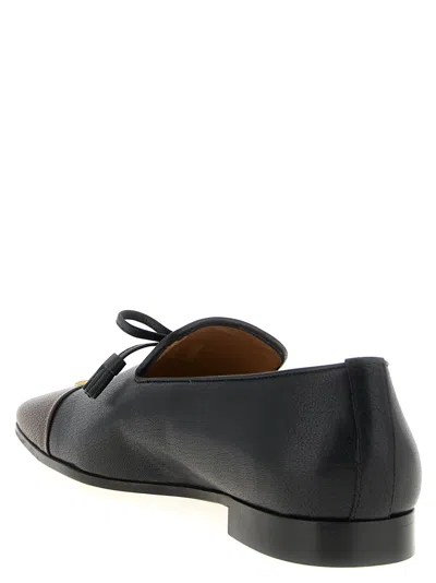Valentino Babouchoes Vlogo Loafers In Leather In Black