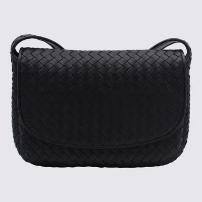 Bottega Veneta Black Veneto Flap Messenger Bag In Black