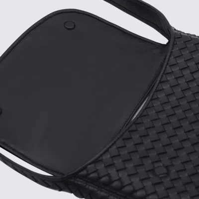 Bottega Veneta Black Veneto Flap Messenger Bag In Black