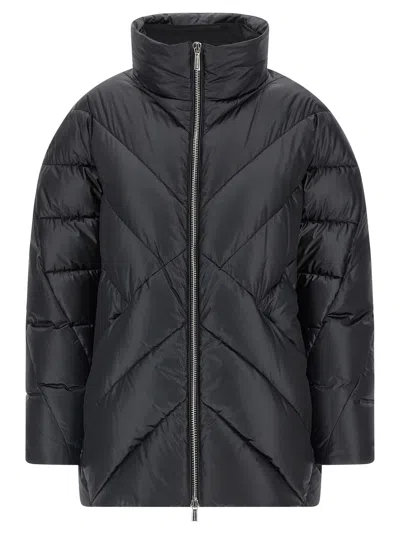 Moorer Wanita Quilted Down Jacket In Black