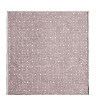 Eleventy Cotton-wool Printed Pocket Square In Brown
