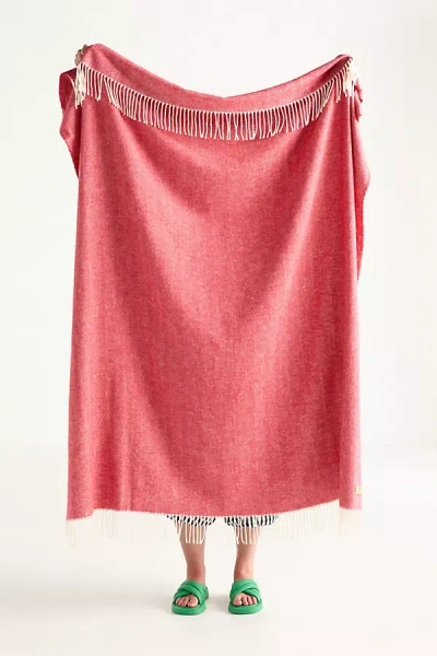 Lands Downunder Solid Herringbone Throw Blanket In Pink