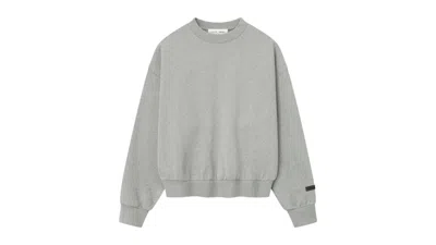Pre-owned Fear Of God Men's  Essentials Classic Fleece Crewneck Sweatshirt In Concrete Heather