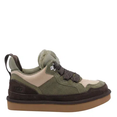 Ugg Lowmel Suede And Nylon Sneakers In Green