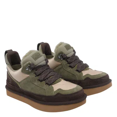 Ugg Lowmel Suede And Nylon Sneakers In Green