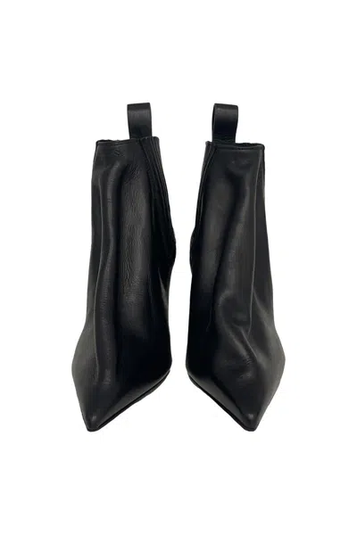 Rick Owens Ankle Boot With Pointed Toe And Sculptural Heel In Black