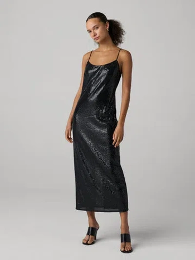 Diane Von Furstenberg Jane Sequin Slip Dress In Black